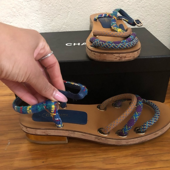 Chanel Twill Sandals - Picture 2 of 4